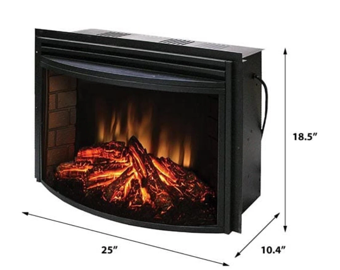 Muskoka 25 inch Built-in Curved Electric Fireplace Insert - Black,  MFB25WSC-1 | eBay