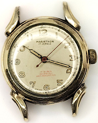 C916 mens Marathon Military Field Manual Wind Vintage 1187 Watch Parts lot