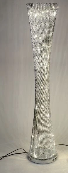 Lampe Ronde Tournée 30 X 145Cm En Aluminium Brillant Avec Lumière LED - Photo 1/1