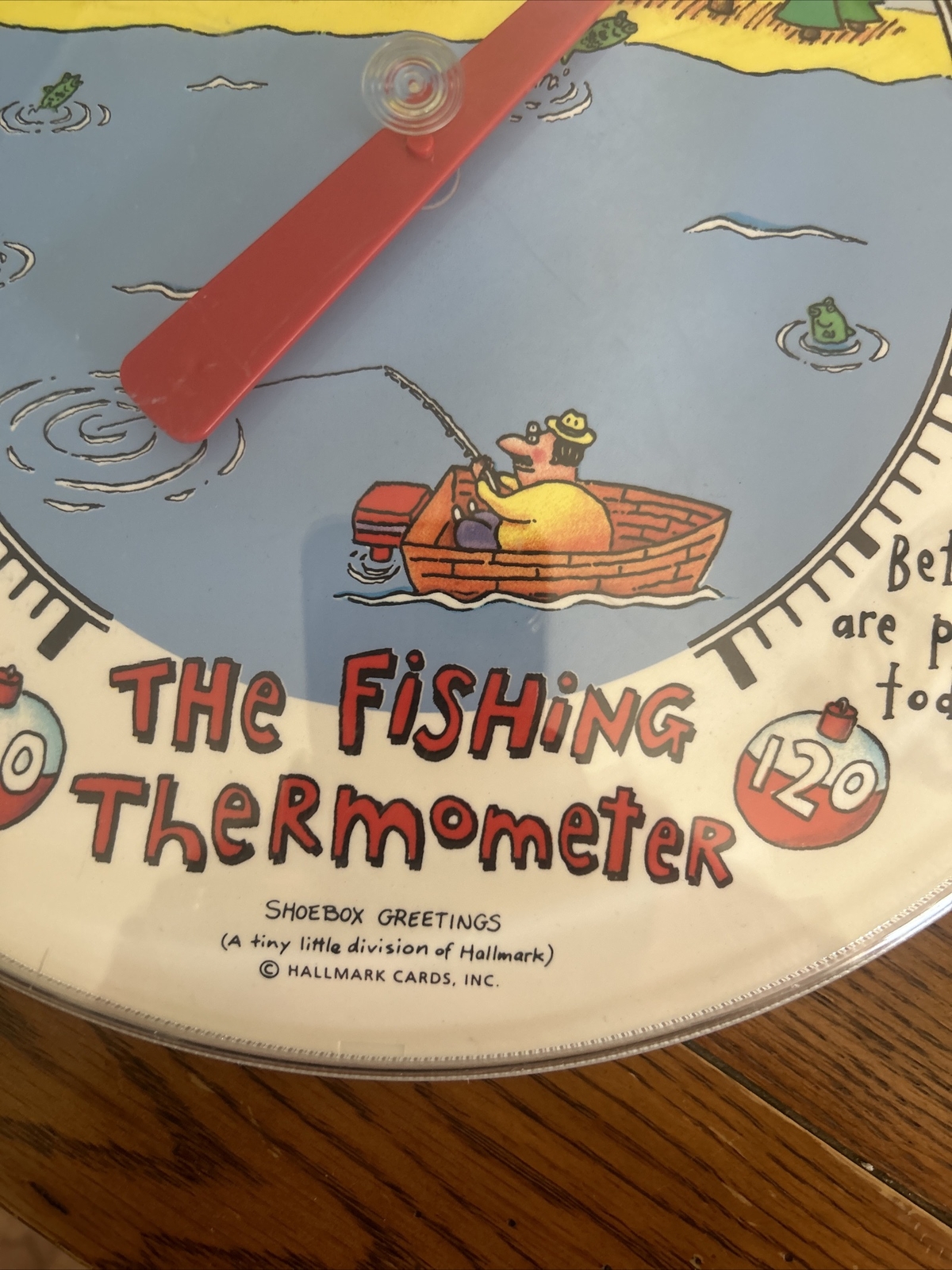 Vintage Shoebox Greetings The Fishing Thermometer Outdoor Thermometer
