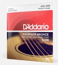 Cuerdas para guitarra acústica D'Addario EJ39 12 cuerdas fósforo bronce medio 12-52