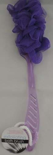 Loofah Spazzola Bagno Spugna Doccia Manico Lungo 17" Schiena Scrubber Corpo Esfoliante - Foto 4 di 12