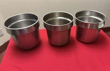(3) Round Stainless Steel  inserts 5Qt