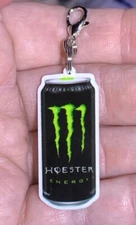 Acrylic Energy Drink Can Charm Zipper Pull & Keychain Add On Clip!!