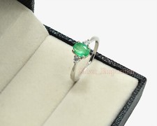 Natural Zambian Emerald Gemstone 925 Sterling Silver May Birthstone Wedding Ring