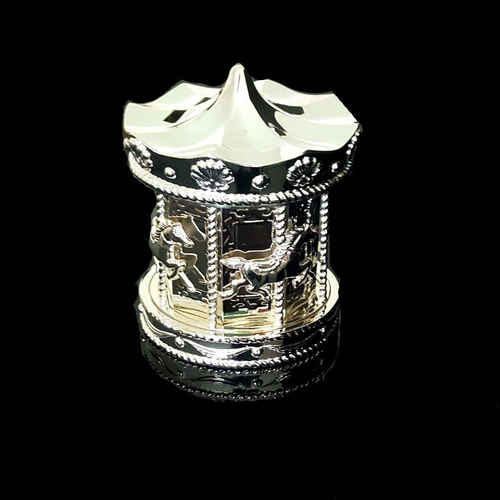 Beautiful Silver Carousel Money Box Baby Shower Christening eBay