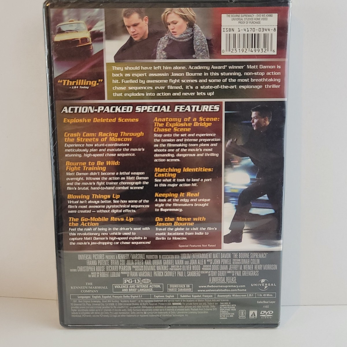 The Bourne Supremacy (DVD, 2004, Widescreen) Matt Damon - Main Image