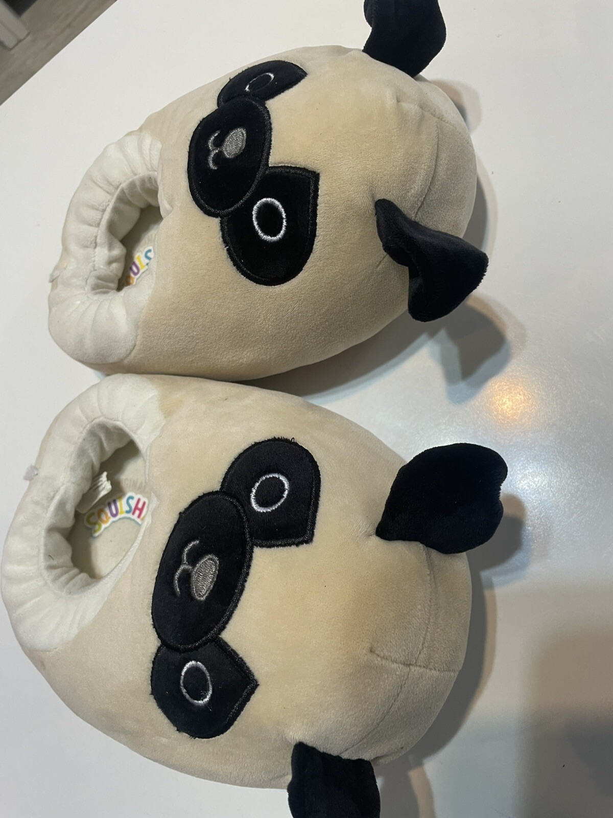 Squishmallows Kids Slippers Plush Pug Dog Tan Size 13-1