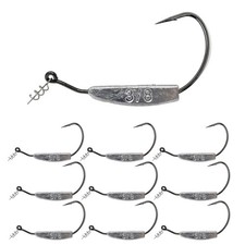 3/8oz 8/0 Hook Weighted Swimbait Hooks Weedless Twist Lock 10 Pack
