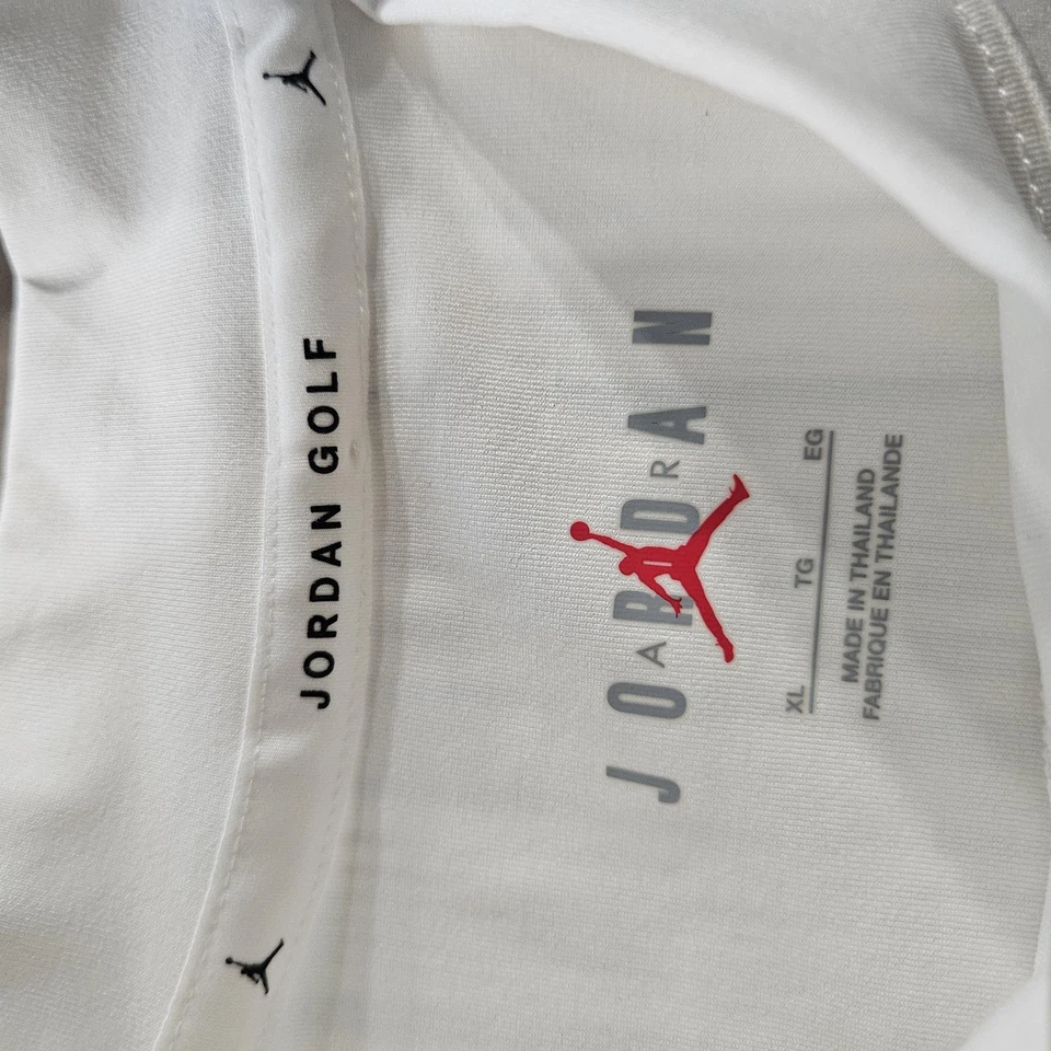 Jordan Golf Shirt Mens XL White Mock Neck Short Sleeve Jumpman Performance Top - Image 3 of 4
