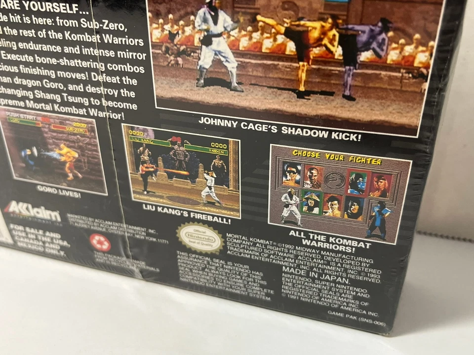 Mortal Kombat (Super Nintendo SNES) BRAND NEW - FACTORY SEALED - RARE - Image 4 of 4