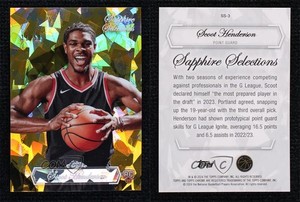 2023 Topps Chrome Sapphire Edition Selections Gold /50 Scoot Henderson Rookie RC