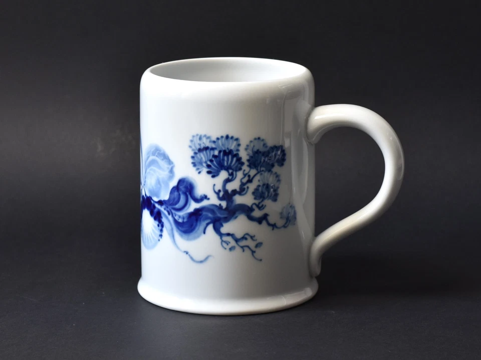 Meissen Porzellan Krug Bierkrug Humpen Blaue Orchidee auf Ast handgemalt - Bild 1 von 4