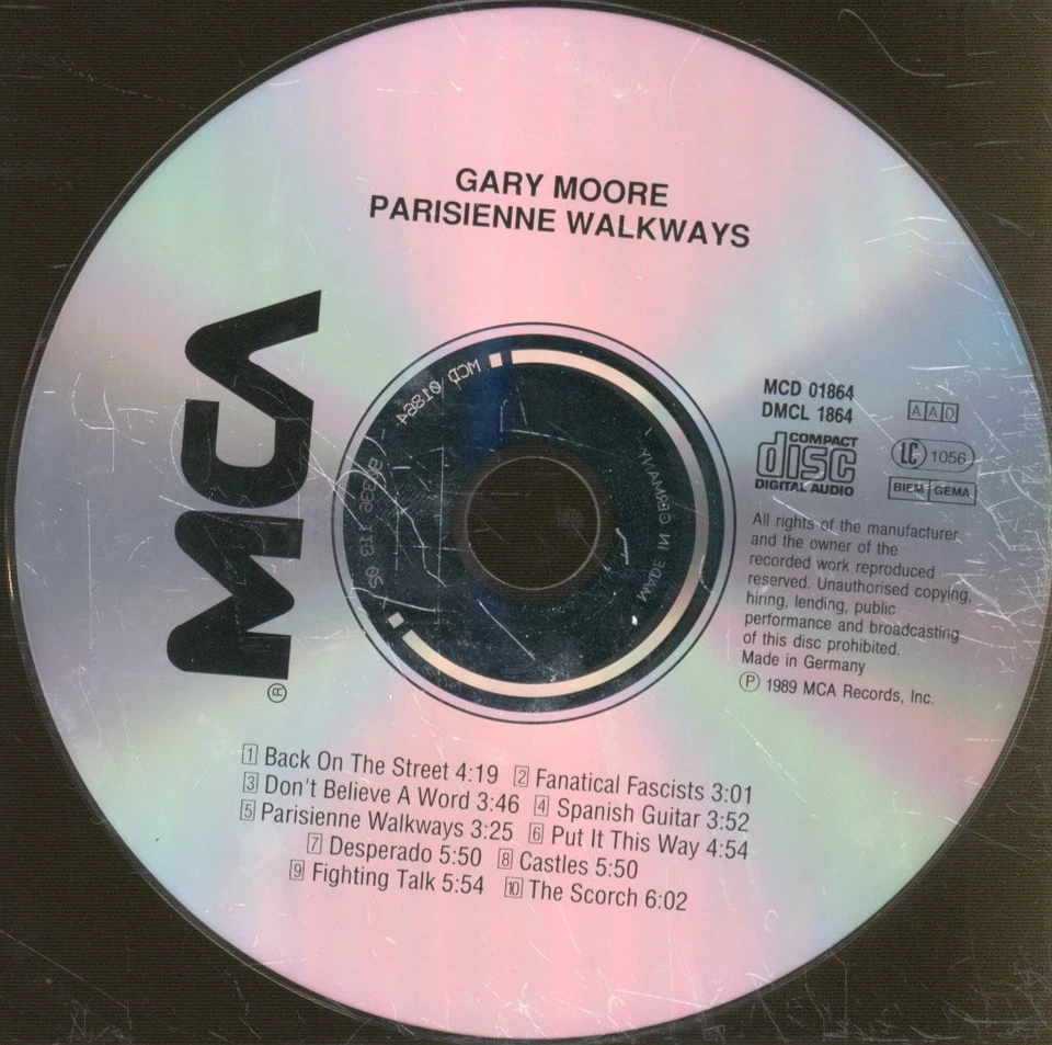 Gary Moore Parisienne Walkways CD Europa MCA Neuauflage MCD01864 - Bild 3 von 3