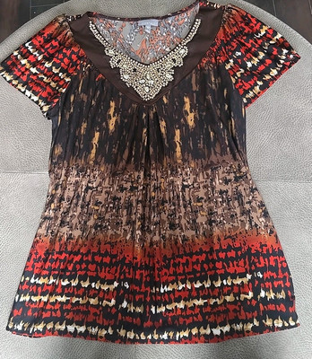 Essentials Short Sleeve Top Womens Plus Size 0x Vintage 