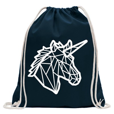 Polygon Einhorn Kopf Turnbeutel  Rucksack Sport Beutel Gymsack  mit Ziehgurt