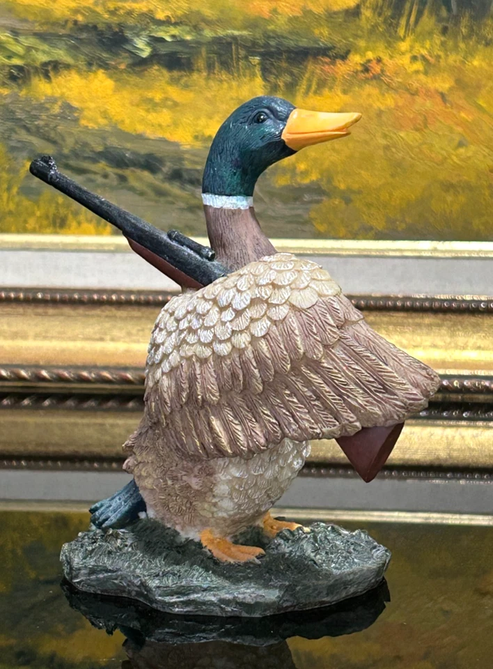 Duck is Going to Hunting. Funny Ironic Hunting 5" Figurine Statue Country Decor - Image 3 of 4