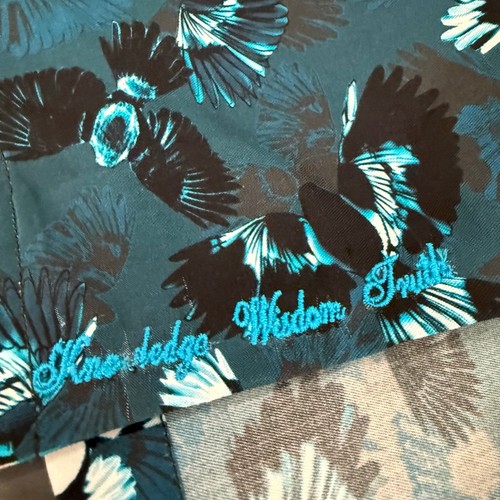 Robert Graham Woven Button Front Long Sleeve Shirt LABREA Dark Teal Bird Print M - Bild 5 von 9