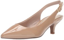Easy Street Women's Faye Pump, Nude Patent, 8 Narrow