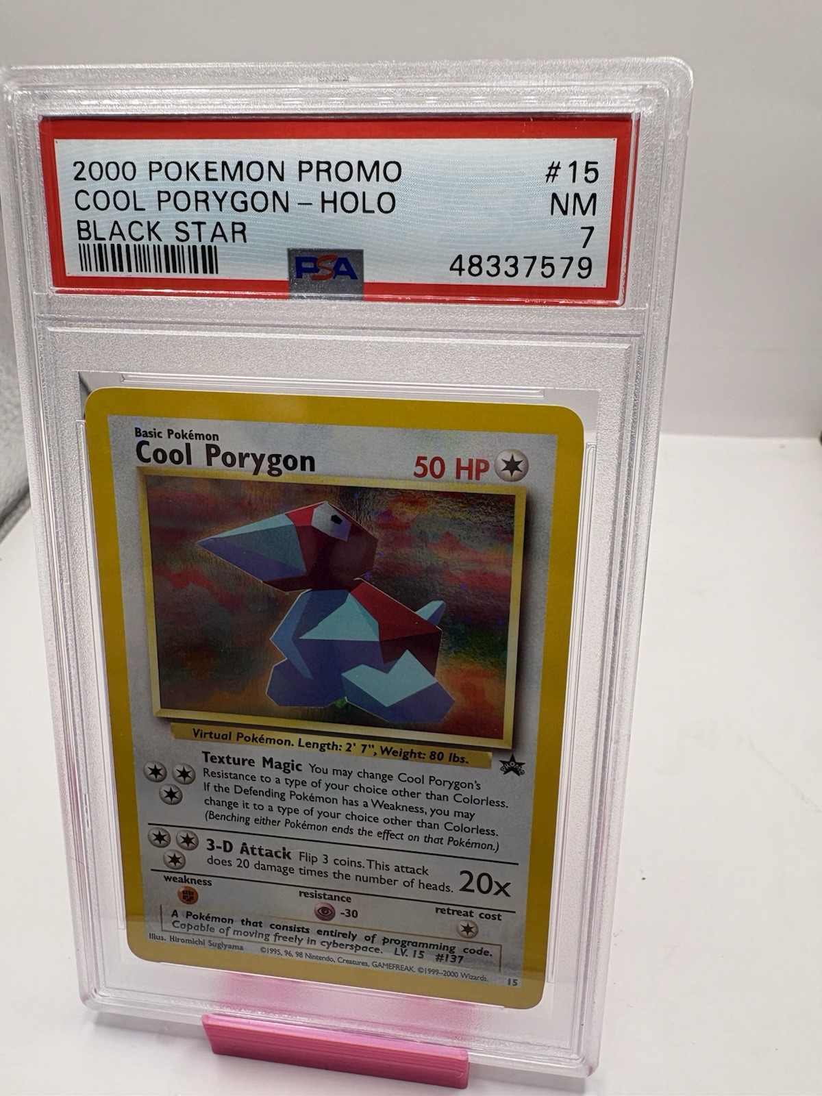 2000 POKEMON PROMO COOL PORYGON HOLO BLACK STAR #15 PSA 7 TRADING CARD GAME TCG