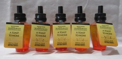 White Barn Bath & Body Works Wallflower Refill Bulb Lot Set of 5 A TOAST TO MOM!