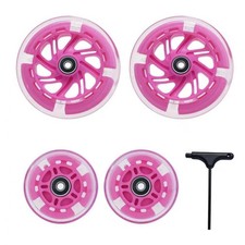 Light Up Scooter Wheels 120mm Front 80mm Rear, 85A PU with 608RS Bearings  Spac