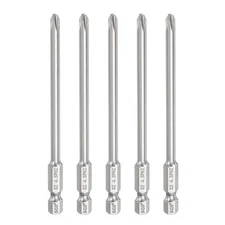 5pcs PH2 Phillips Screwdrivers Bits 1/4" Hex Shank 4" Long 0.18" Rod Magnetic