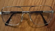 Safilo Elasta 3055 Eyeglasses Silver Frames Only Italy 140 L32 Aviator Glasses
