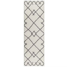 2'X7' Kenya Fleece Geometric Design Tufted Accent Rug Cream - Project 62