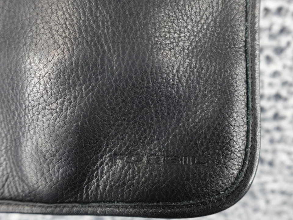 Fossil Womens Black Leather Crossbody Strap Crescent Bag - Image 3 of 4