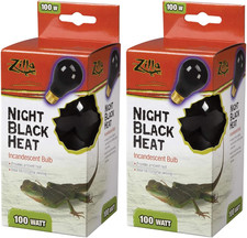 Night Black Heat Incandescent Bulb for Reptiles Set of 2 Watt: 100 Watts