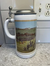 German Military Regimental Beer Stein with Lid Gerz 1862 Made in Western Germany