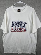 Remember 911 Stand Tall Mens XL White Short Sleeve T-Shirt VTG Made in USA