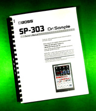Manuale d'uso per BOSS SP-303 Dr Sample 77 pagine con copertine trasparenti!
