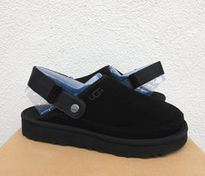 Image of UGG BLACK GOLDENCOAST CLOG SUEDE PLATFORM SANDALS, MEN US 11/ EUR 44 ~NIB