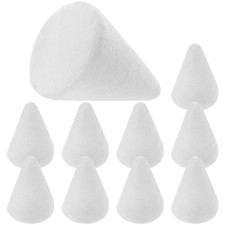 Durable White Foam Craft Cones 10Pcs for Kids DIY Decoration and Educational Fun