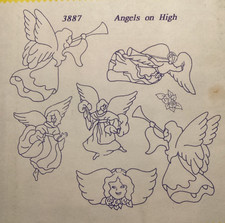 Aunt Martha  s 3887 Angels on High Hot Iron Embroidery Transfer