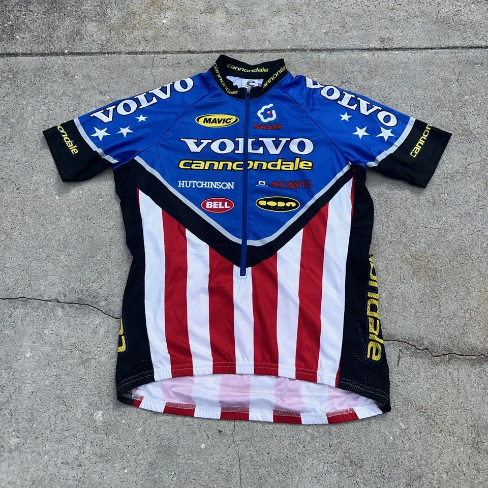 Camiseta Cannondale Volvo Team Riding Cycling MTB Masculina XL 3/4 Zíper Vintage Anos 2000’ - Imagem 2 de 4