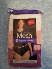 Hanes JMS Women's Mesh Briefs 5 Pair Open Pack Size 9/1X Free Ship WP208