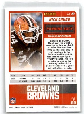 2025 Score #19 Nick Chubb | eBay