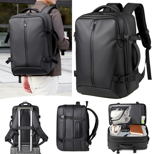 Expandable Travel Backpack Anti Theft Lock 36-55L Business Work Bag For Trips - Picture 7 of 12