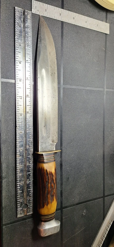 Cuchillo de caza R.J. Richter Soligen Alemania con mango de hueso Foto 3 de 4