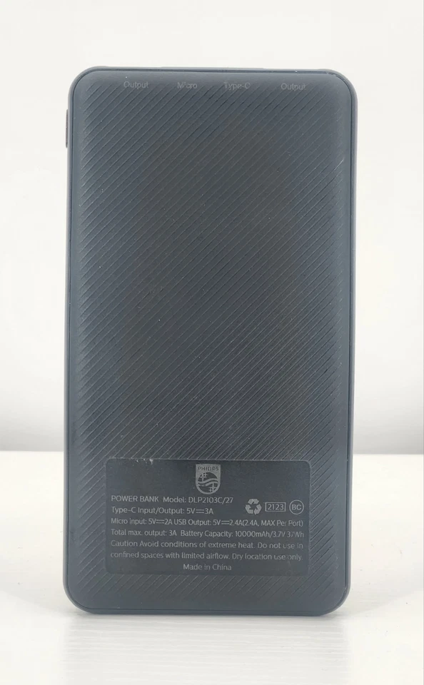 Philips Elite Battery Pack DLP2103C/27 USB-A com USB-C 10000mAh (Testado/Funciona) - Imagem 2 de 4