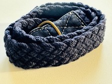 Crewcuts Boy  s Navy Blue Braided Cotton Belt D-Ring Size S/M Age 4-8Y 21-28in