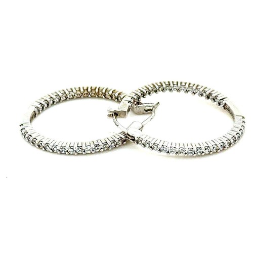 S925 Inside-Out Cz's Hoops Earrings