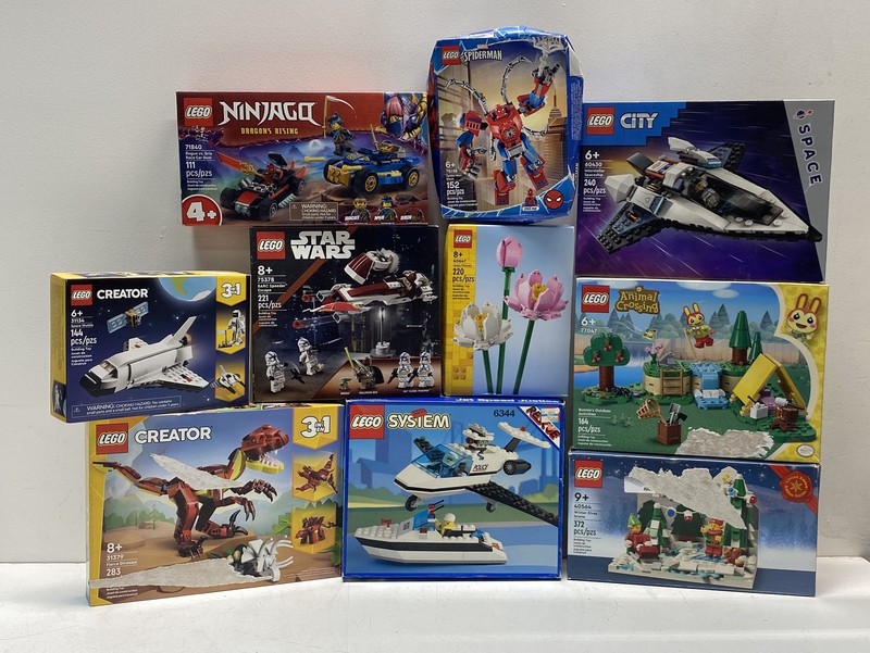 LEGO Building Set Lot Mixed Themes 10 Pieces Star Wars Marvel City Ninjago New