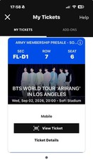 Soundcheck VIP Floor Seat D1 Row 7 BTS World Tour Arirang - Los Angeles LA 09/02
