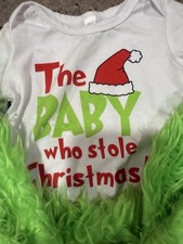 Baby Who Stole Christmas Grinch Outfit Infant Toddler 6-12 Months