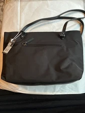 The Sak Esperato Nylon Tote Black & Silvertone Style 109270 New With Tags $79.00
