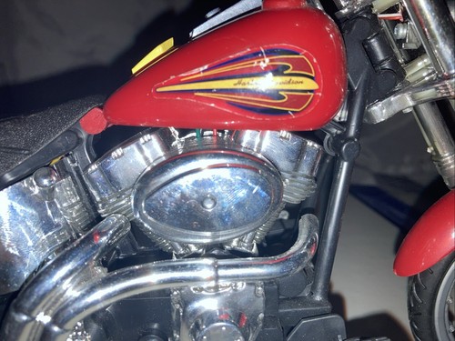 Harley Davidson 12" New Bright Fat Motorcycle Collectible Red Drives Works - Picture 7 of 10